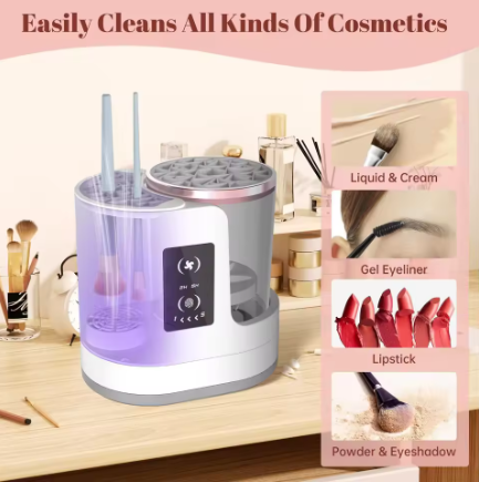 Nettoyeur Électrique de Pinceaux de Maquillage — Nettoyage Rapide & Hygiénique