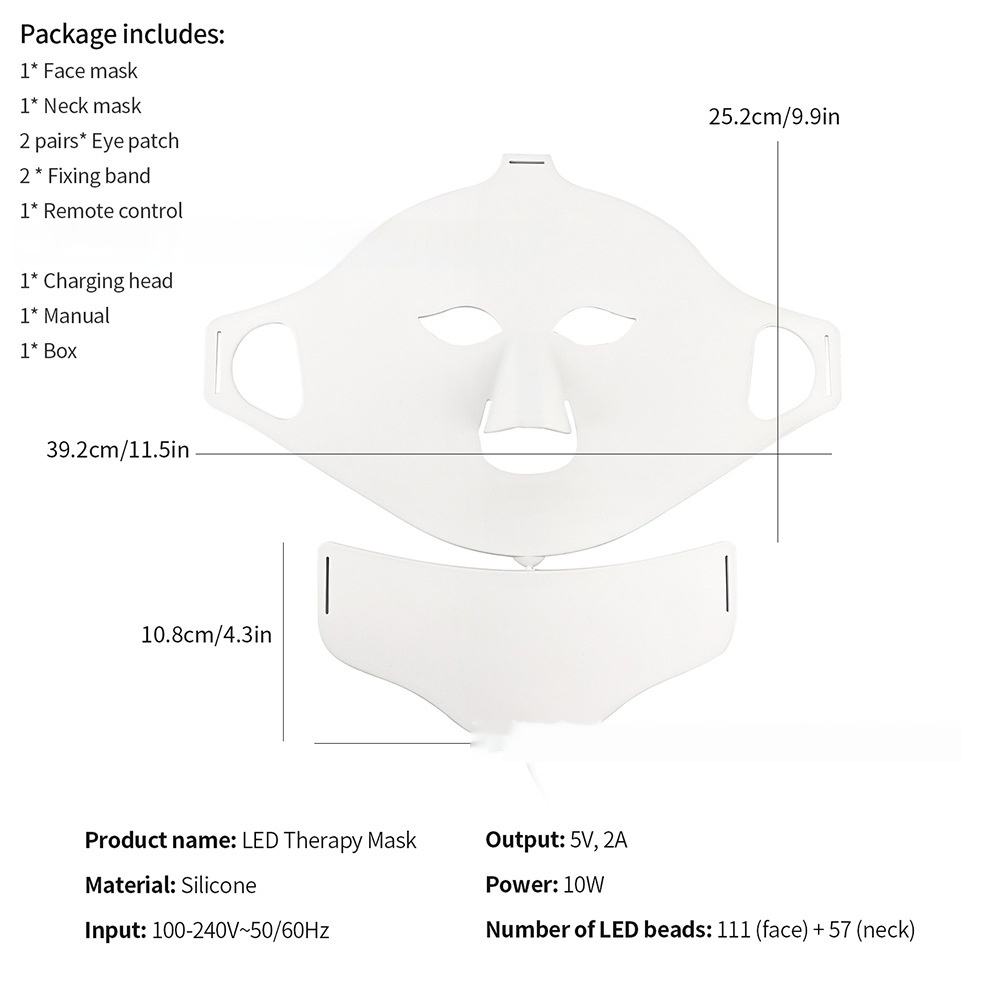 Masque LED 7 Couleurs en Silicone — Anti-Acné, Anti-Âge & Éclat de Peau