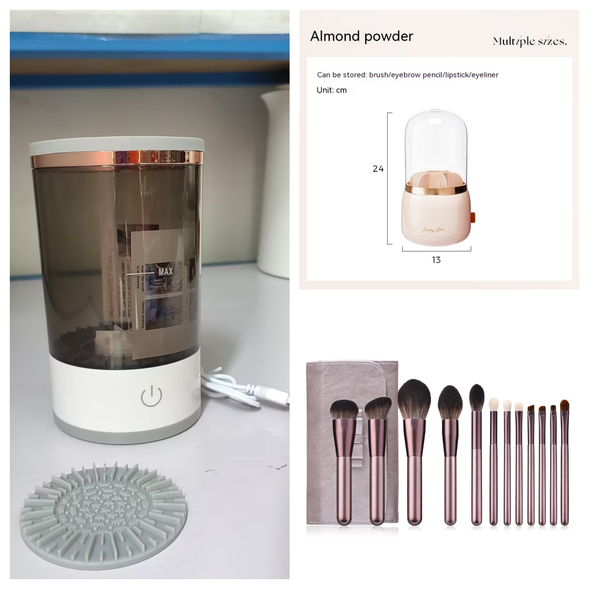 GlamClean — Nettoyeur de Pinceaux Électrique Rechargeable