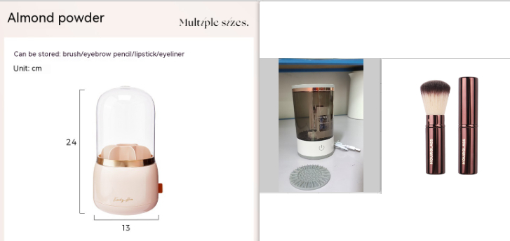 GlamClean — Nettoyeur de Pinceaux Électrique Rechargeable