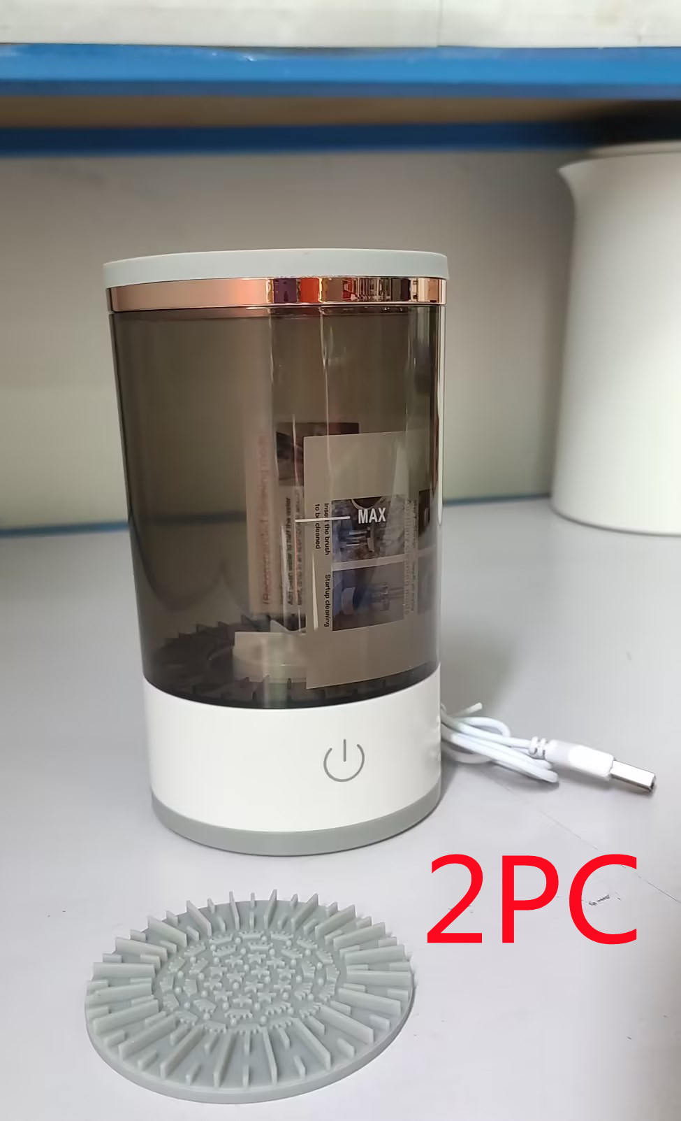 GlamClean — Nettoyeur de Pinceaux Électrique Rechargeable