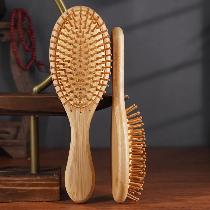 Brosse à Cheveux Pure Bambou — Démêlage Doux, Brillance Naturelle & Soin du Cuir Chevelu