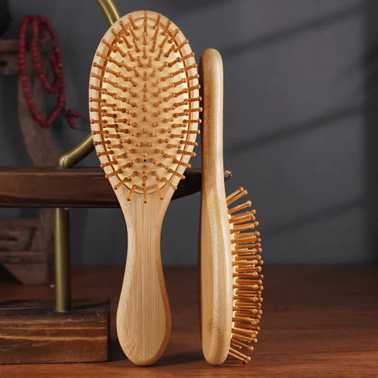 Brosse à Cheveux Pure Bambou — Démêlage Doux, Brillance Naturelle & Soin du Cuir Chevelu