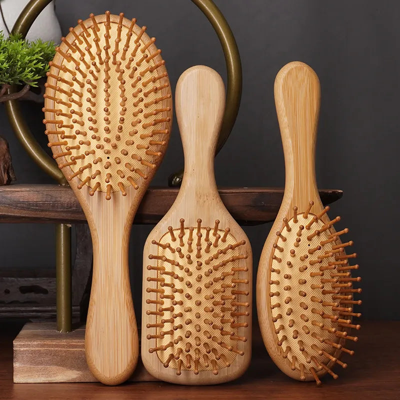 Brosse à Cheveux Pure Bambou — Démêlage Doux, Brillance Naturelle & Soin du Cuir Chevelu